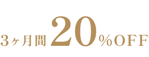 3ヶ月間20％OFF