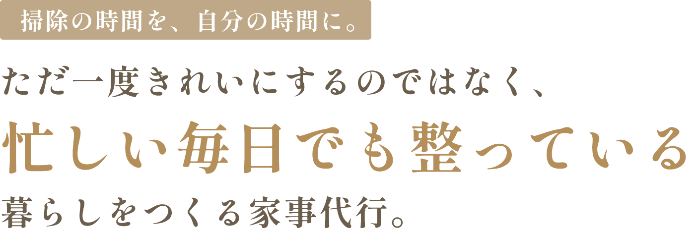 掃除する時間がない方へ、ただ片付けるのではなく「快適な状態を維持する」ためのオーダーメイド家事代行